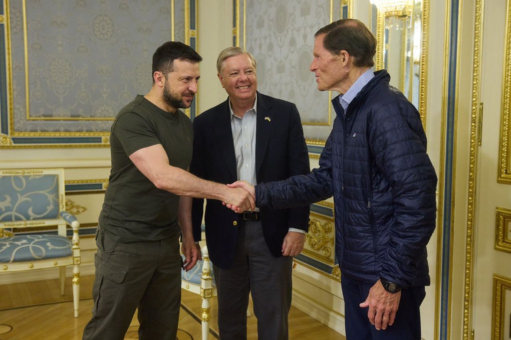 U.S. Senator Richard Blumenthal (D-CT) posted the following Twitter thread after visiting Ukraine with U.S. Senator Lindsey Graham (R-SC) and meeting with President Volodymyr Zelenskyy: